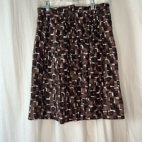 Jupe Elie Tahari évasée Marron - Taille 8, Longueur Genou, Fermeture Zip - Neuve Avec étiquette